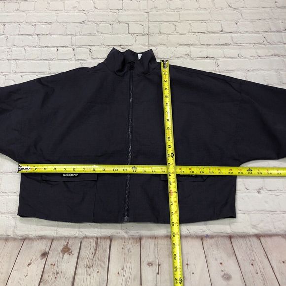 Adidas Women Falcon Full Zip Cropped Track Jacket Size Medium Purple M123 -17 - Picture 2 of 16